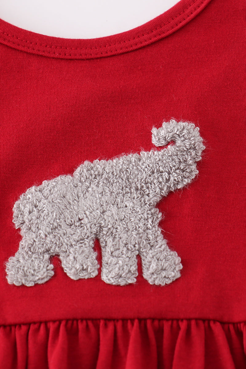 Girls Alabama Elephant French Knot Ruffle Shorts Set