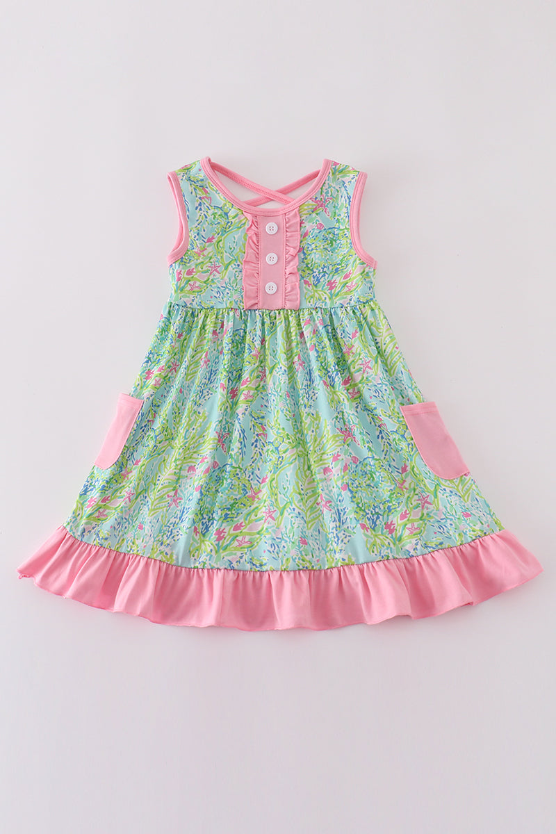 Girls Meadow Breeze Print Ruffle Dress