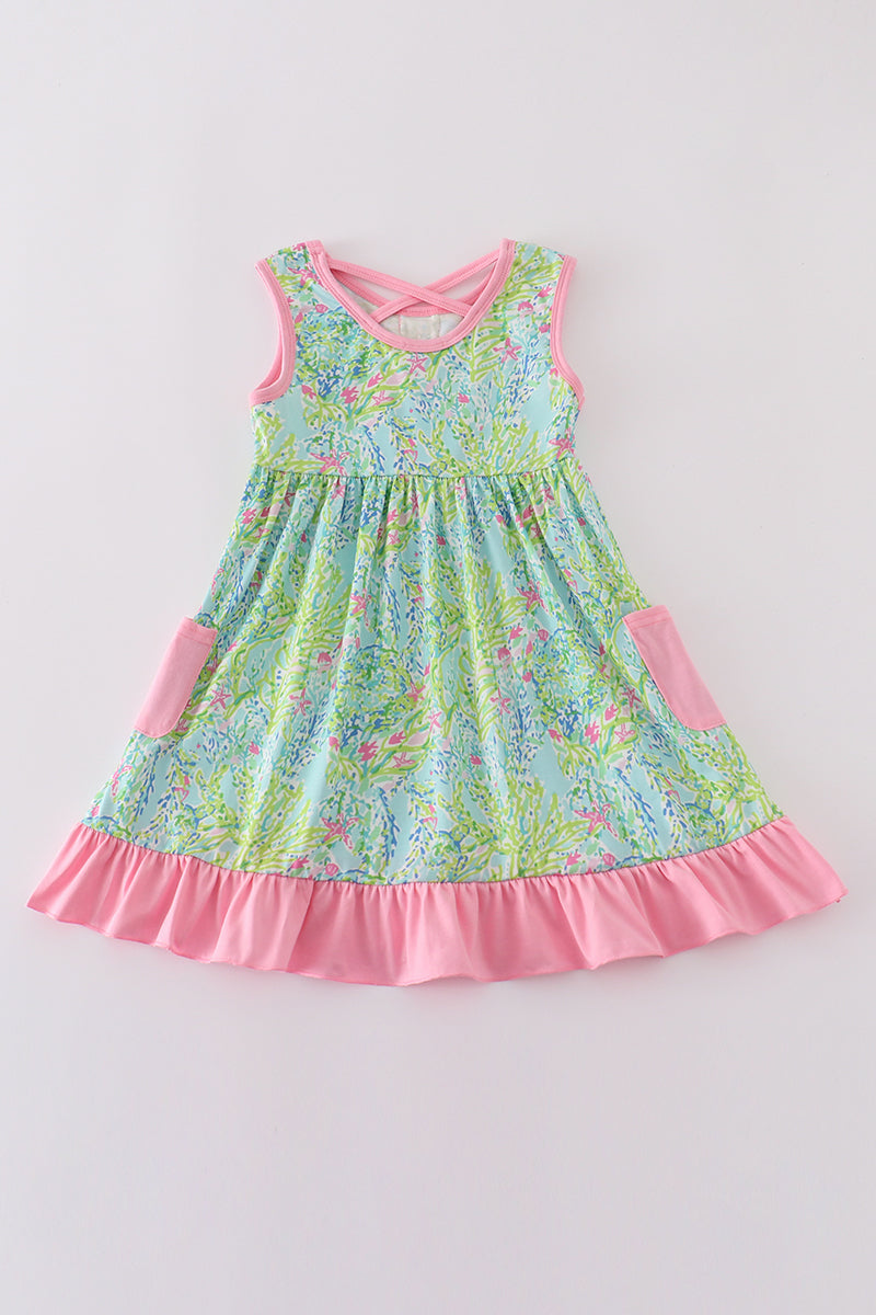Girls Meadow Breeze Print Ruffle Dress