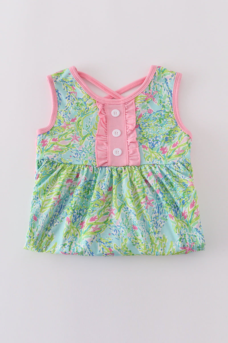 Girls Meadow Breeze Print Ruffle Dress