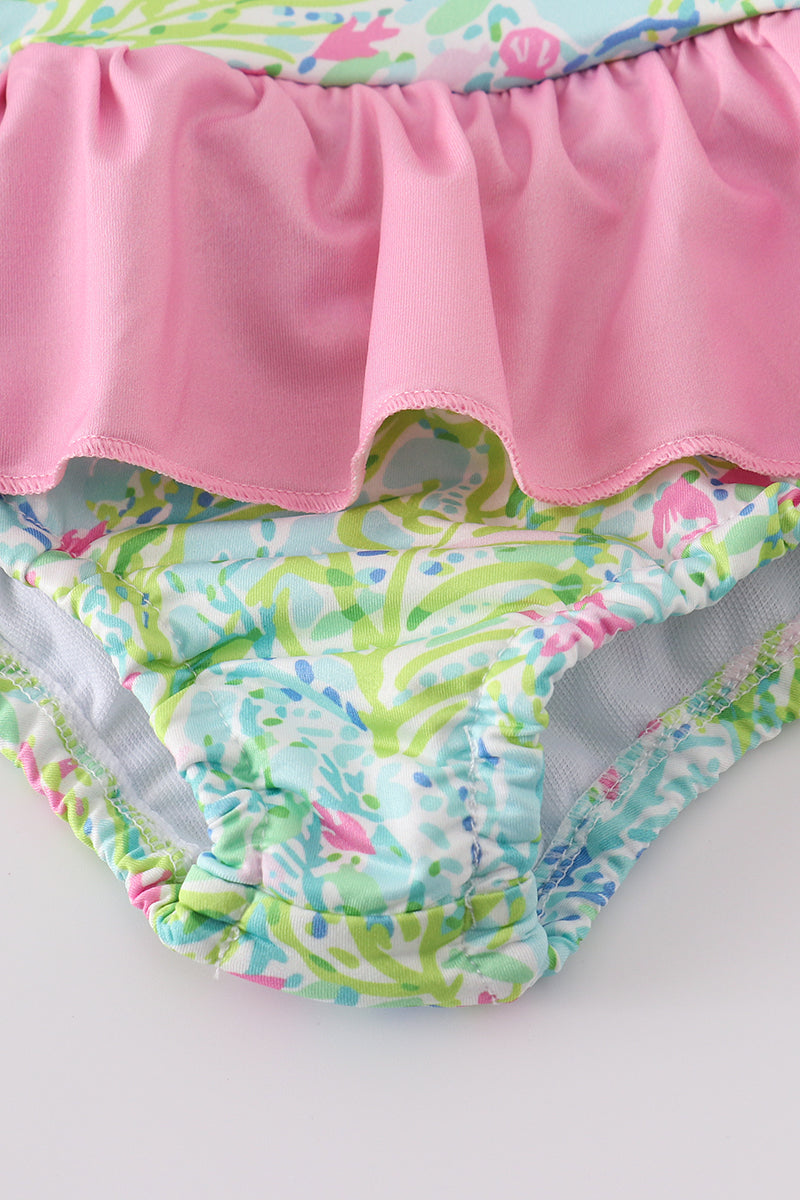 Girls Meadow Breeze Print One-Piece Swimsuit