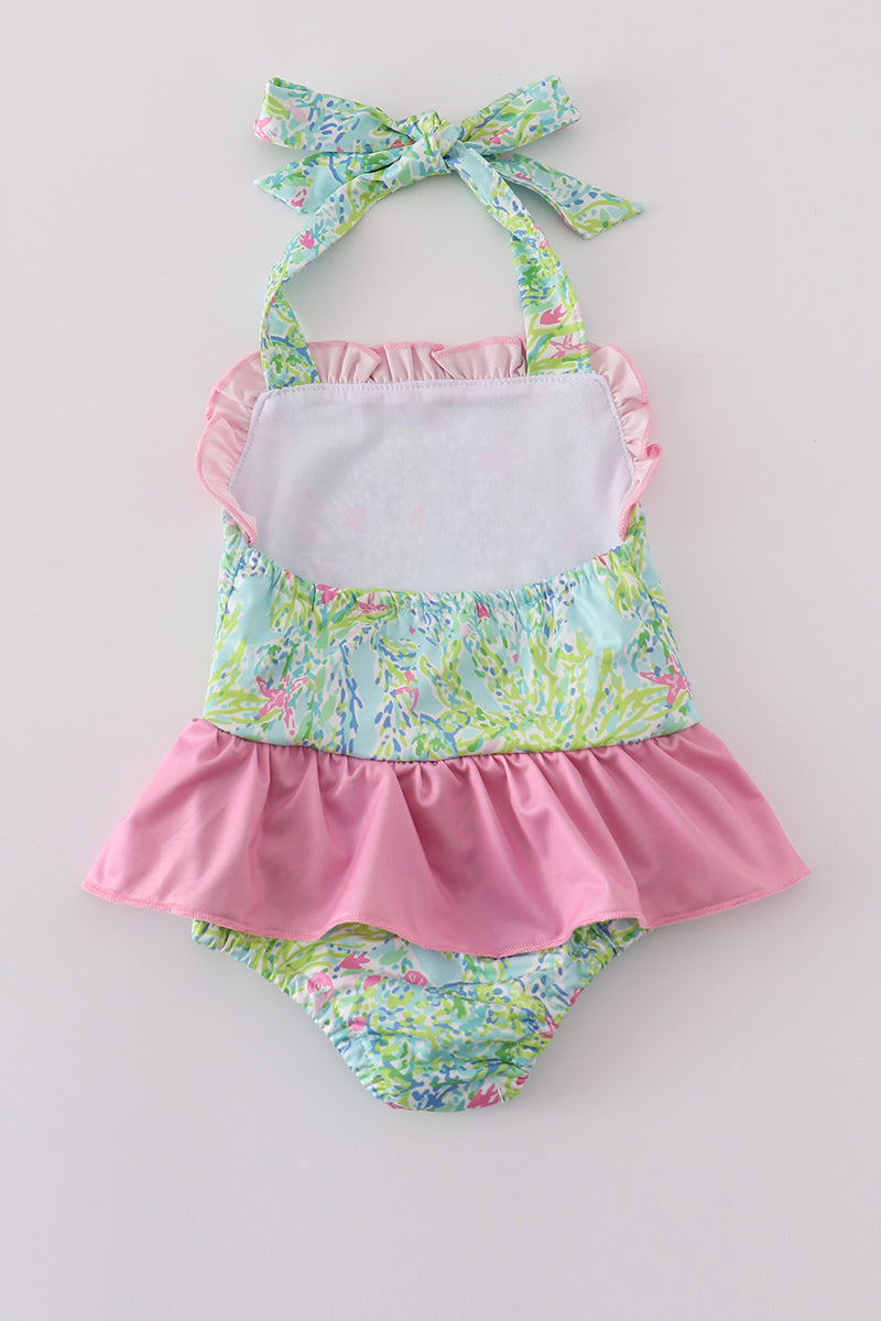 Girls Meadow Breeze Print One-Piece Swimsuit