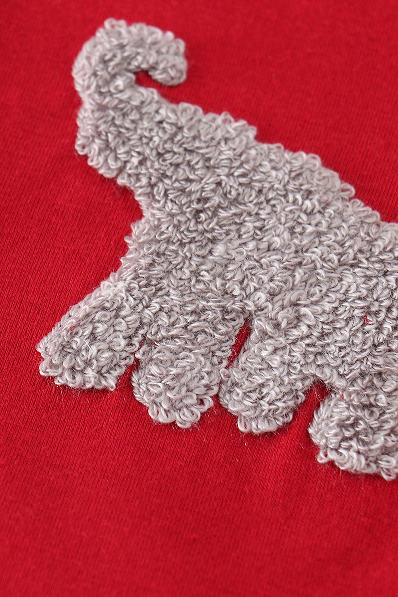 Boys Red French Knot Elephant Set