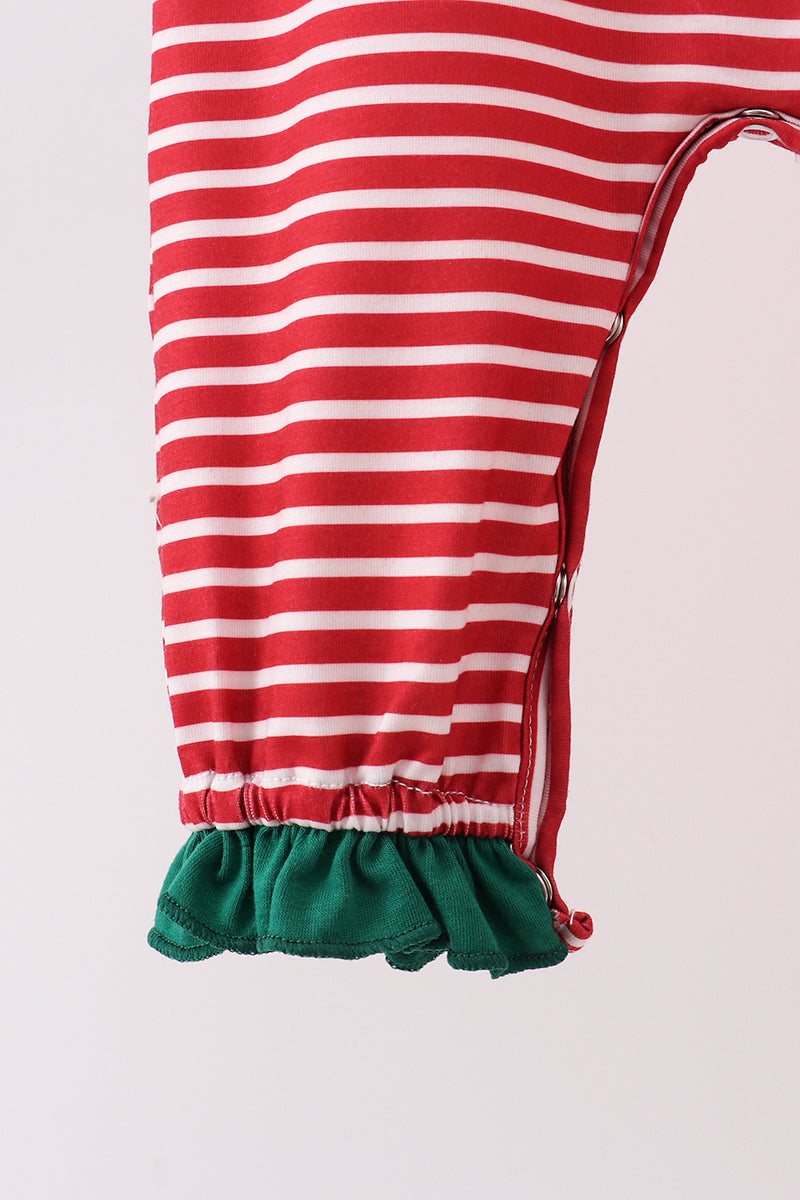 Girls Red Santa Milk Cookies Ruffle Romper