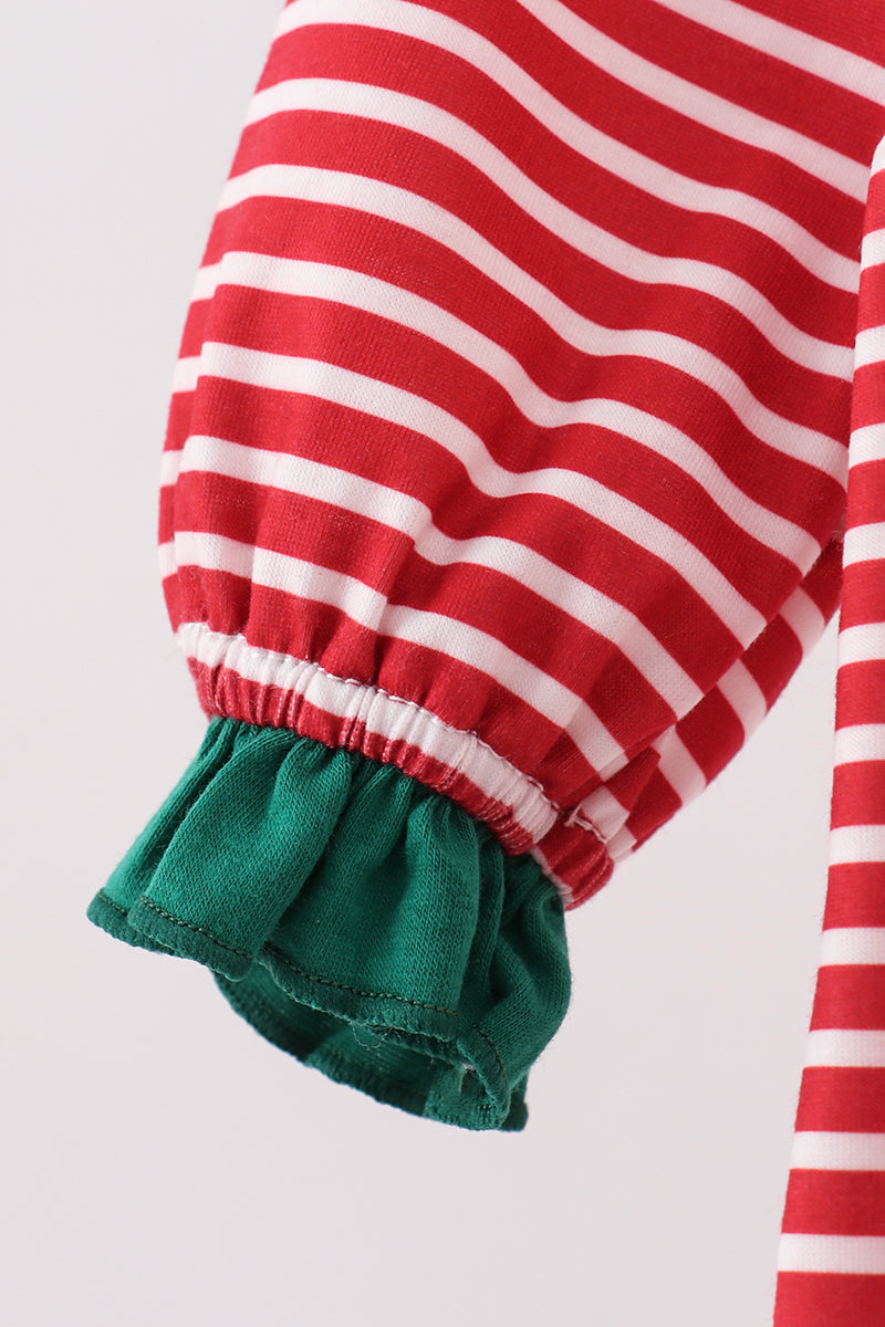 Girls Red Santa Milk Cookies Ruffle Romper