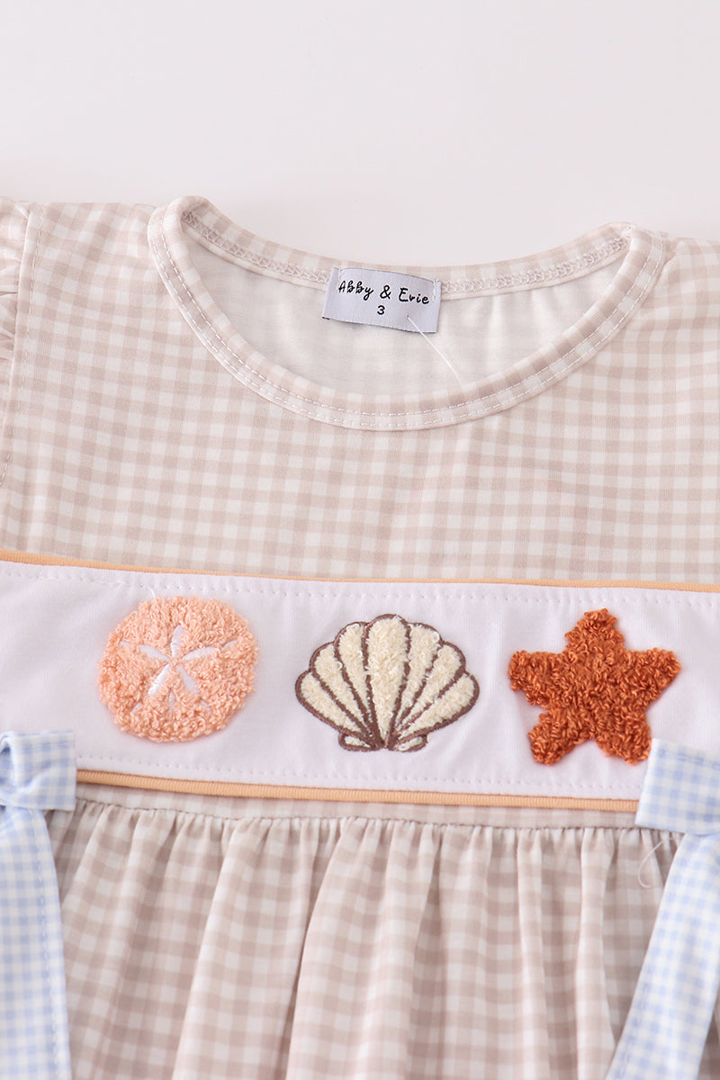 Girls Gingham Beach French Knot Set