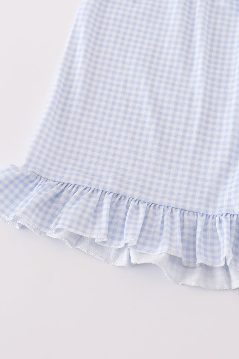 Girls Gingham Beach French Knot Set
