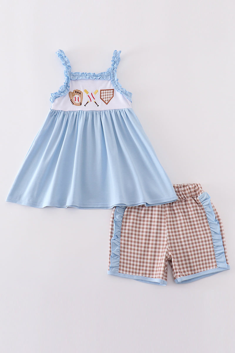 Girls Appliquéd Baseball Set