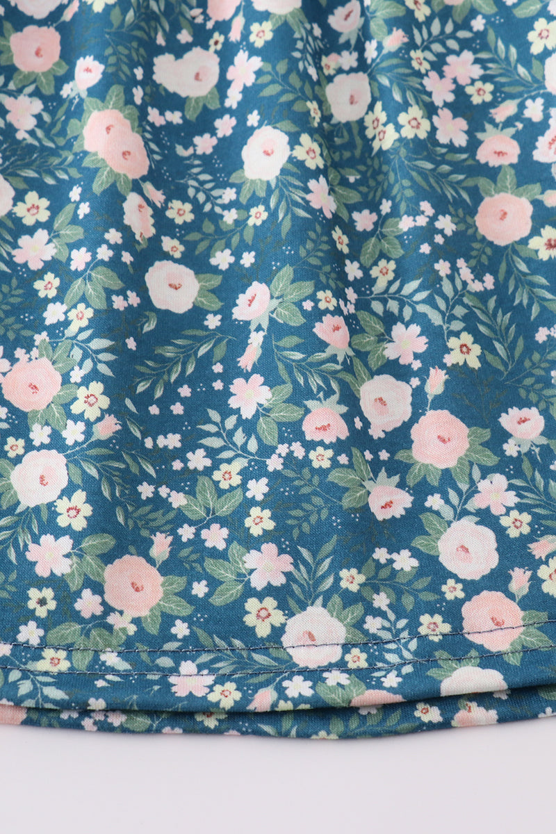 Girls Floral Bunny Appliqué Dress