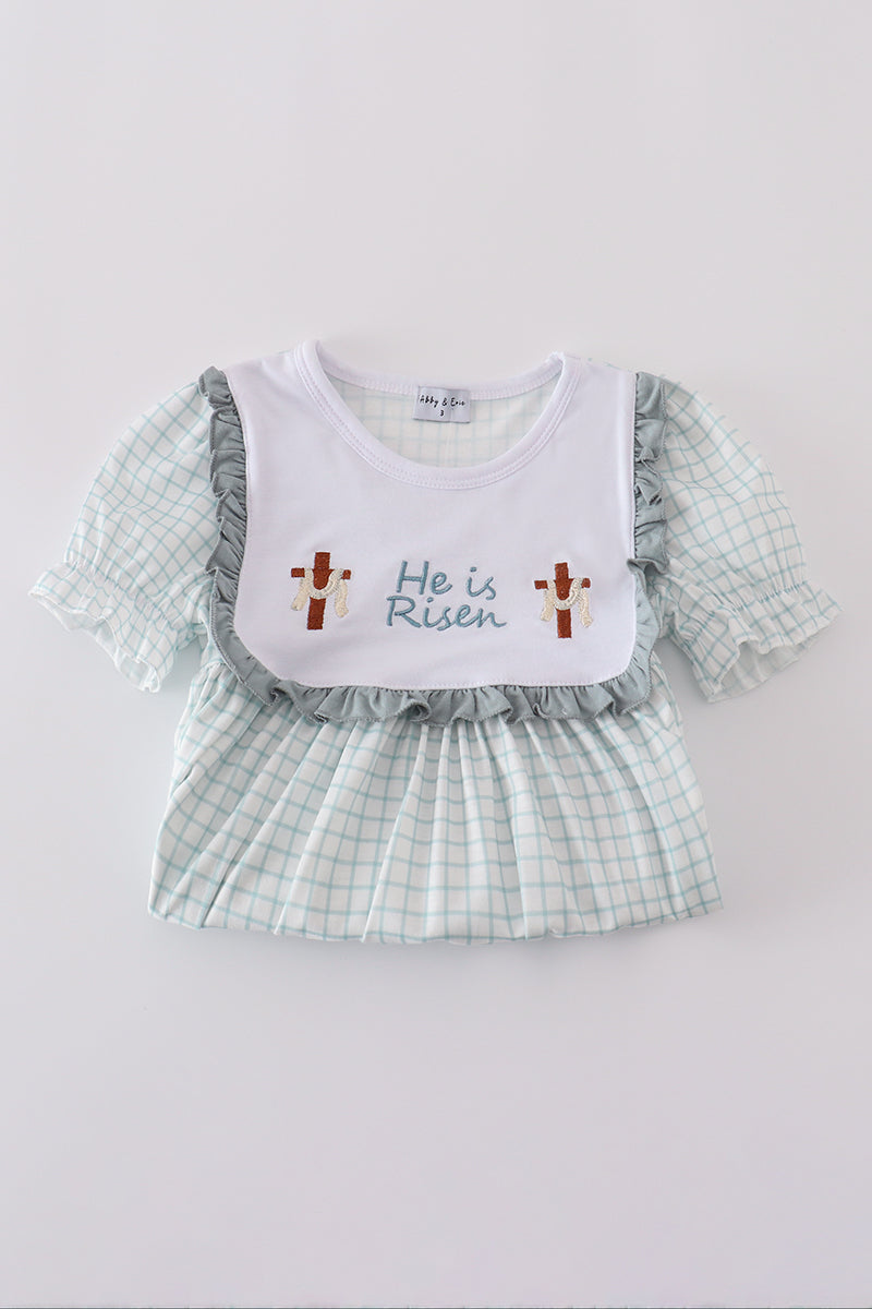 Girls "He is Risen" Embroidered Set
