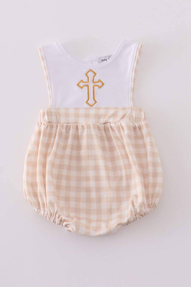 Boys Cross Embroidered Bubble