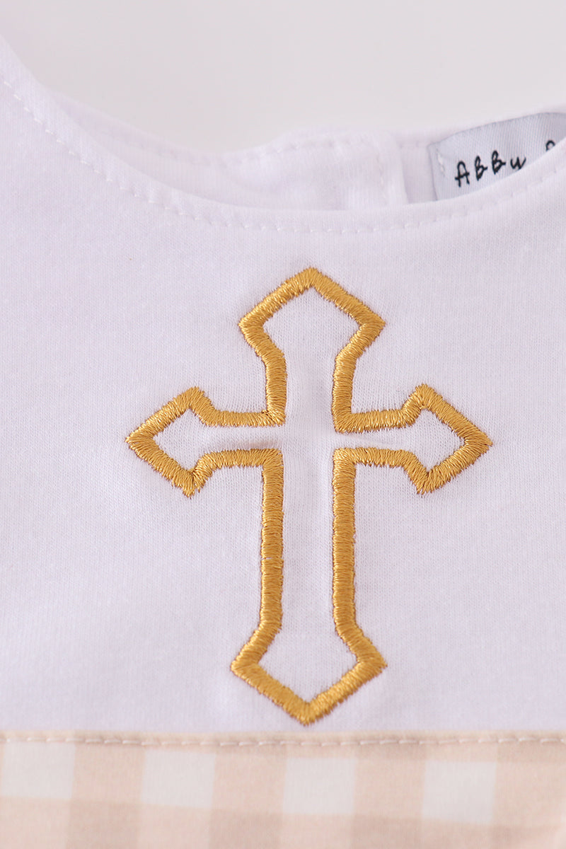 Boys Cross Embroidered Bubble