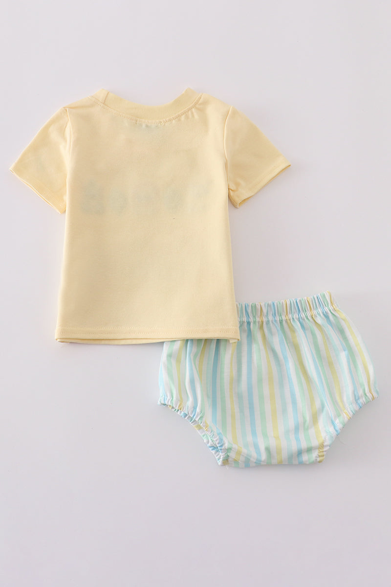 Boys Zoo Animal Embroidered Bloomer Set