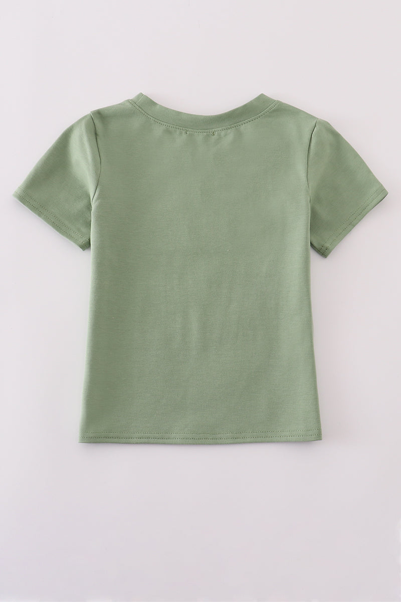 Boys Sage Pumpkin Smocked Top