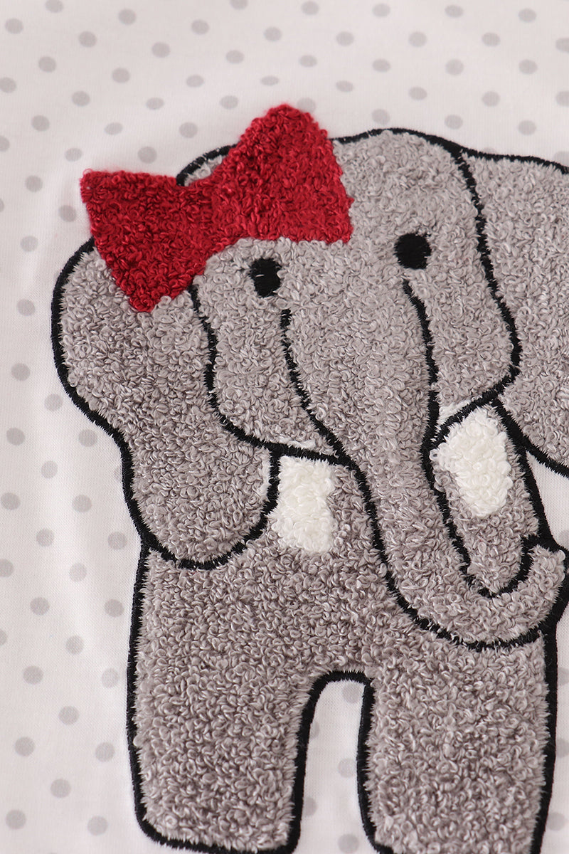 Girls Alabama Polka Dot French Knot Elephant Skort Set