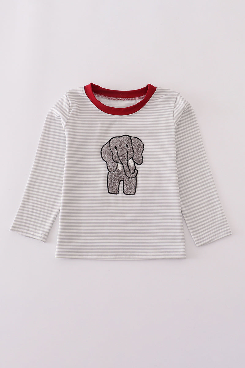 Boys Alabama French Knot Elephant Long-Sleeved Shirt