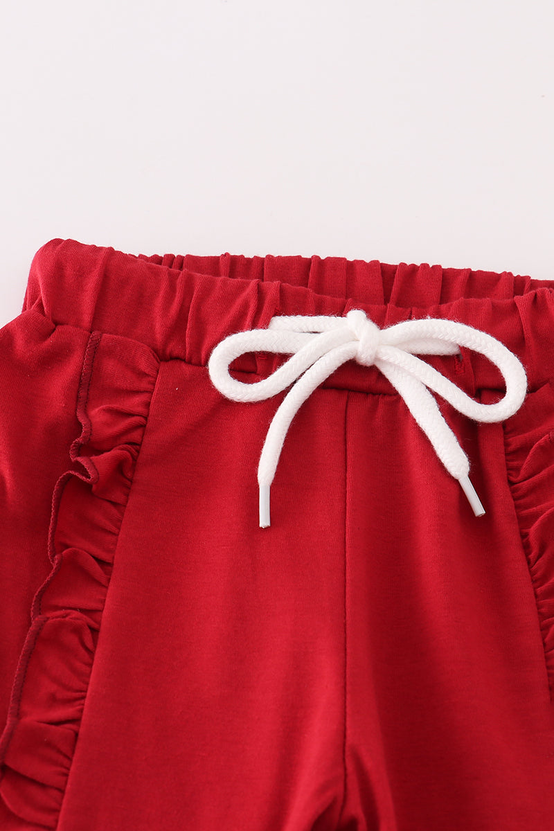 Girls Alabama Polka Dot French Knot Elephant Ruffle Pants Set