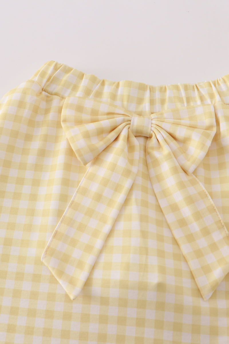 Girls Heritage LSU Tiger Appliqué Bow Skorts Set