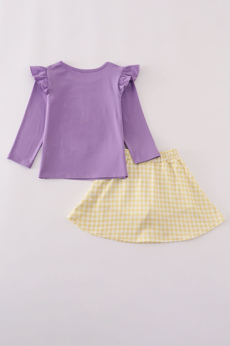 Girls Heritage LSU Tiger Appliqué Bow Skorts Set