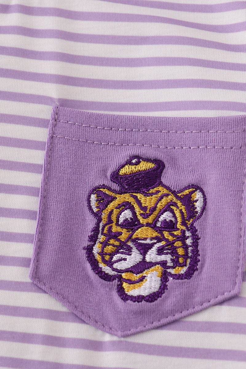 Boys Heritage LSU Tigers Embroidered Stripe Top