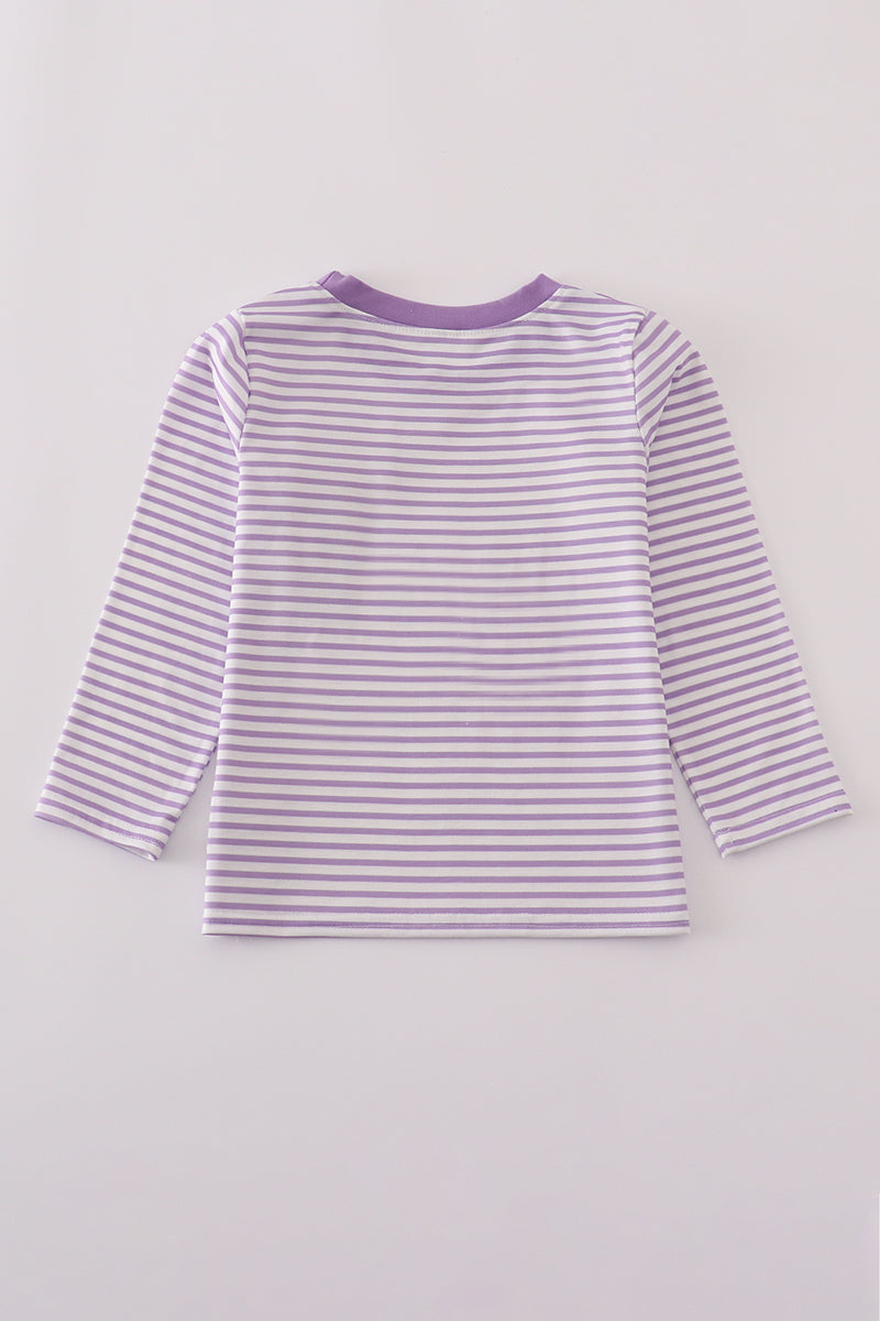 Boys Heritage LSU Tigers Embroidered Stripe Top