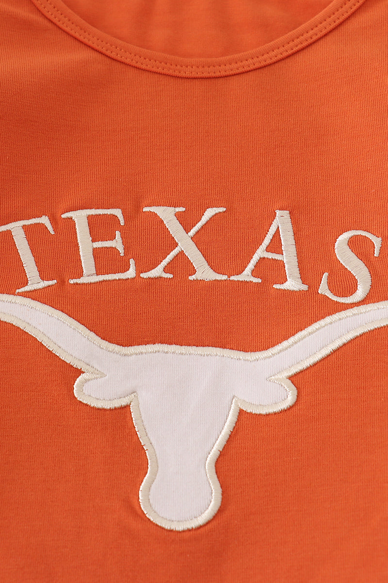 Girls Texas Longhorns Embroidered Bow Skorts Set