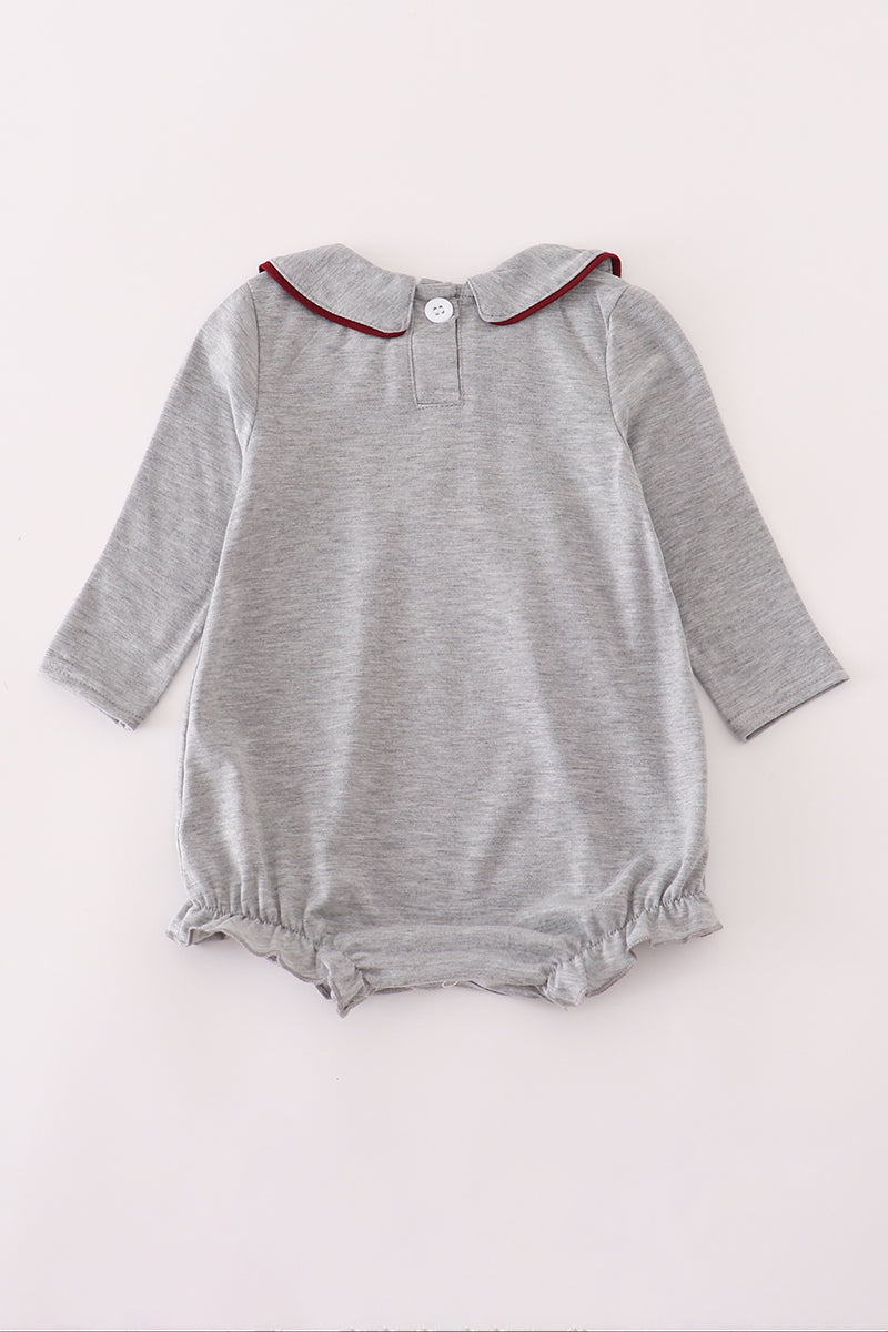Girls Grey Mississippi State Embroidered Bubble