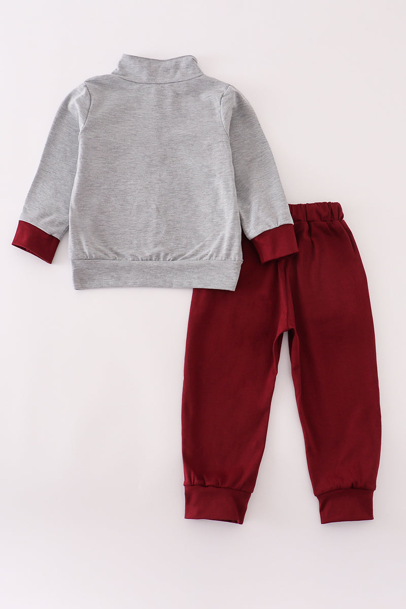 Boys Maroon Mississippi State Bulldogs Embroidered Pants Set