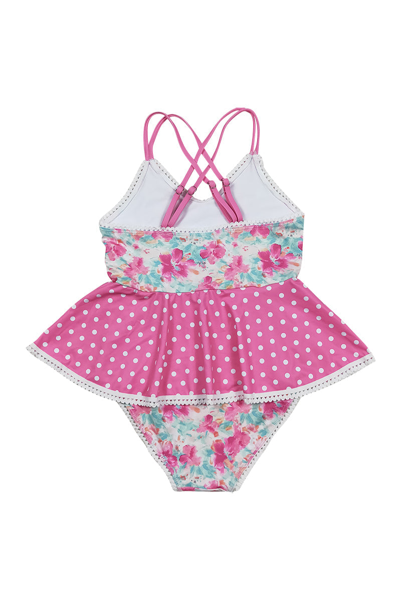 Girls Blossom Breeze Print One-Piece Swimsuit