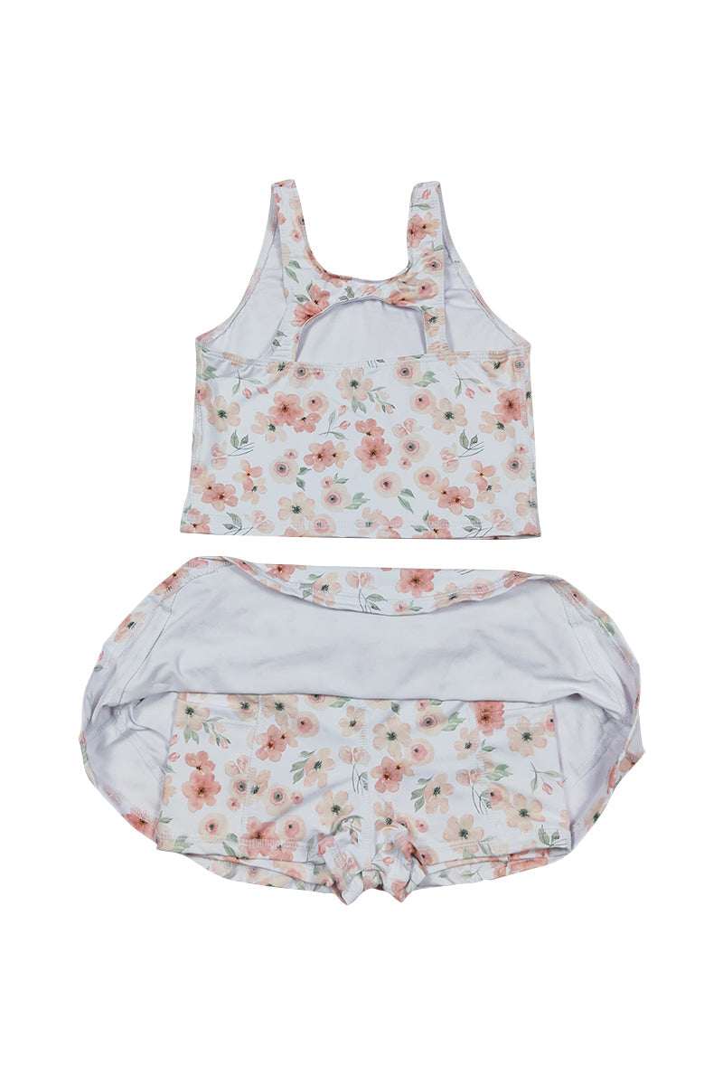 Girls Petal Print 2pc Swimsuit