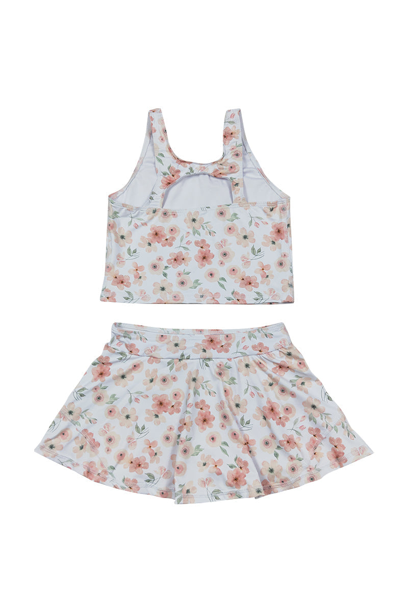Girls Petal Print 2pc Swimsuit