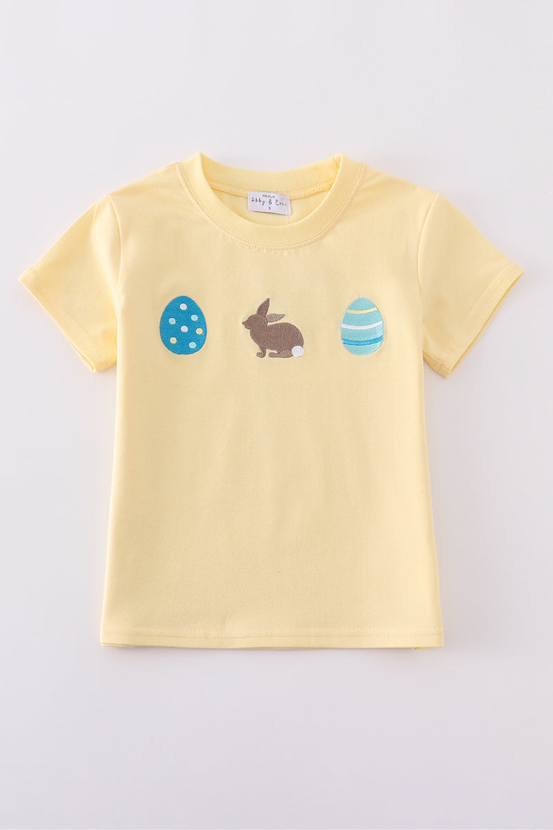 Boys Yellow Embroidered Easter Shirt