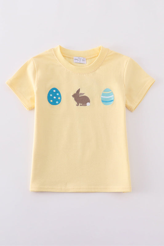 Boys Yellow Embroidered Easter Shirt