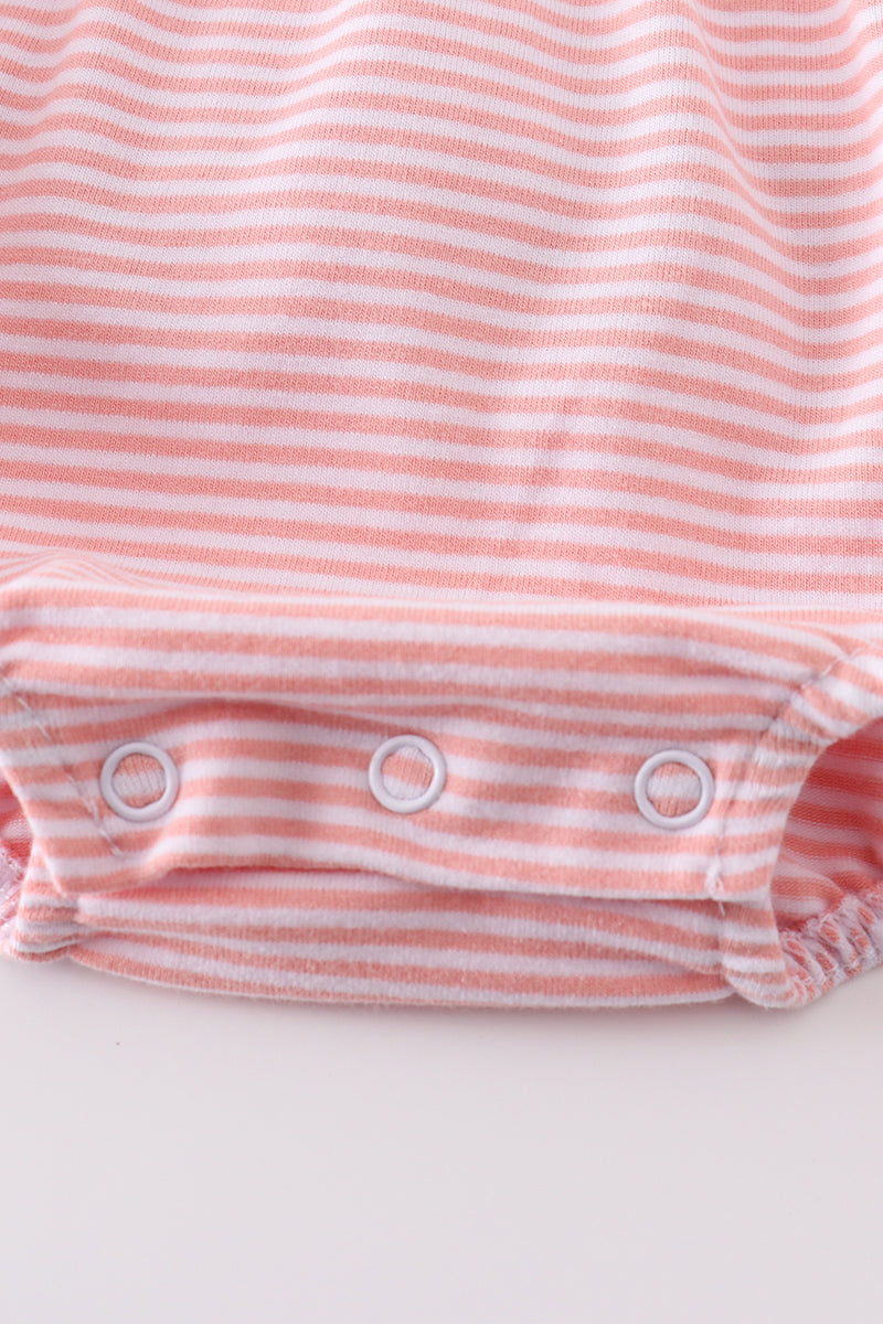 Girls Embroidered Pink Flower Cross Bubble