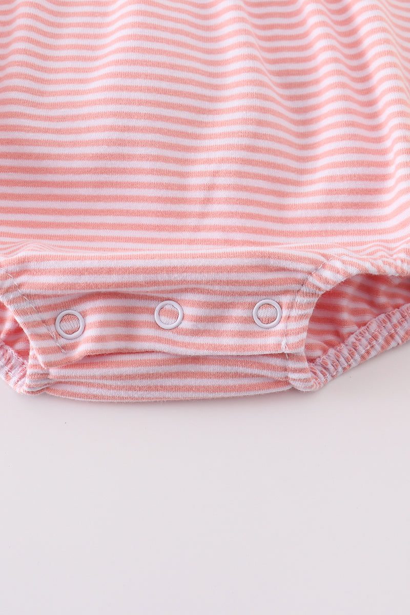 Girls Embroidered Pink Flower Cross Bubble