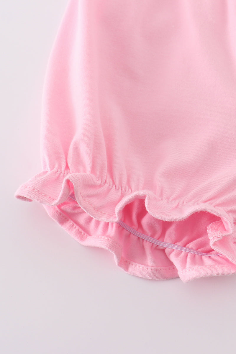 Girls Pink Bunny Top Bloomer Set