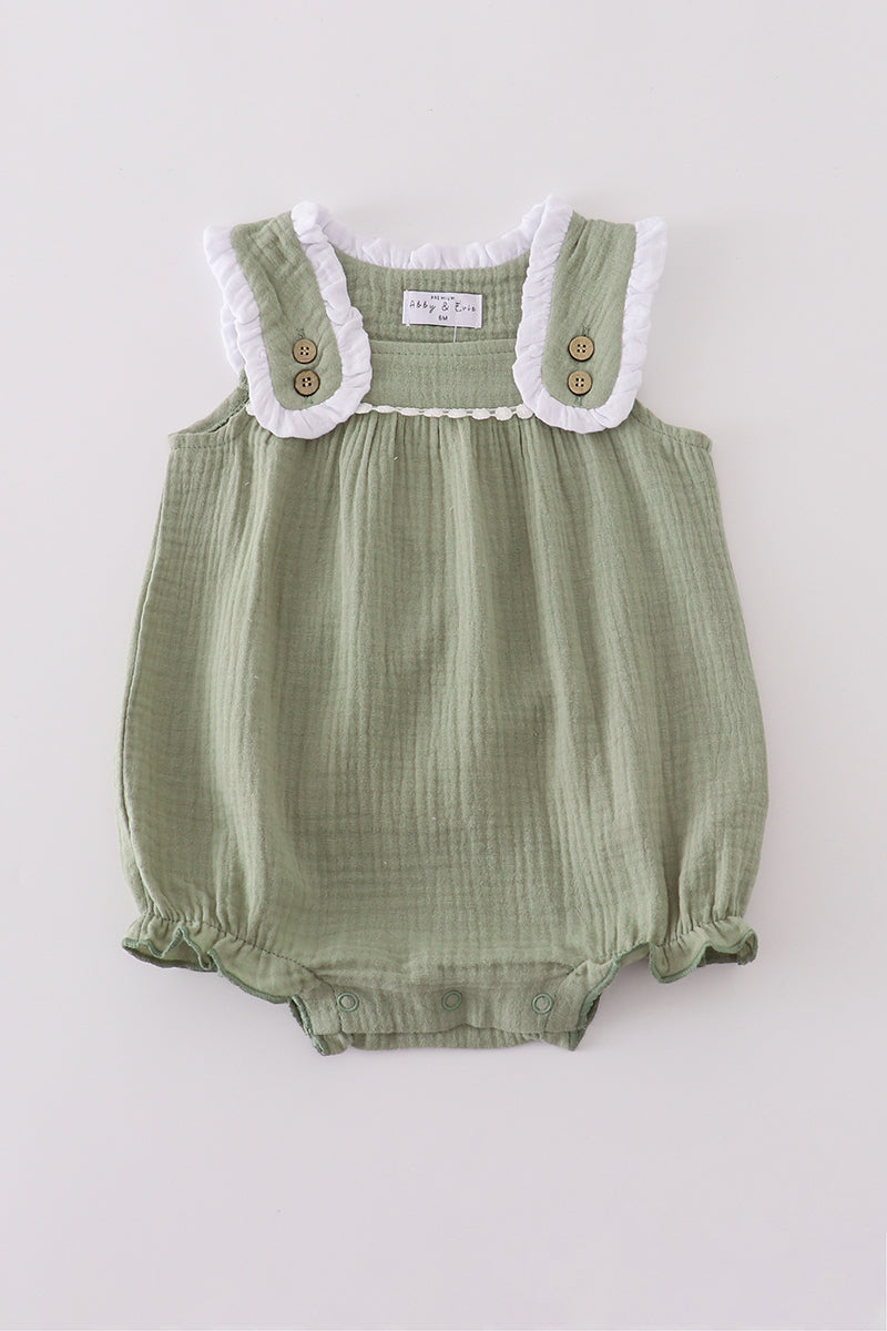 Girls Sage Ruffle Bubble