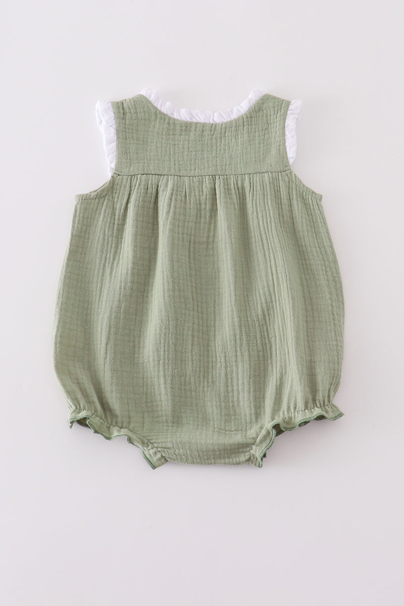 Girls Sage Ruffle Bubble