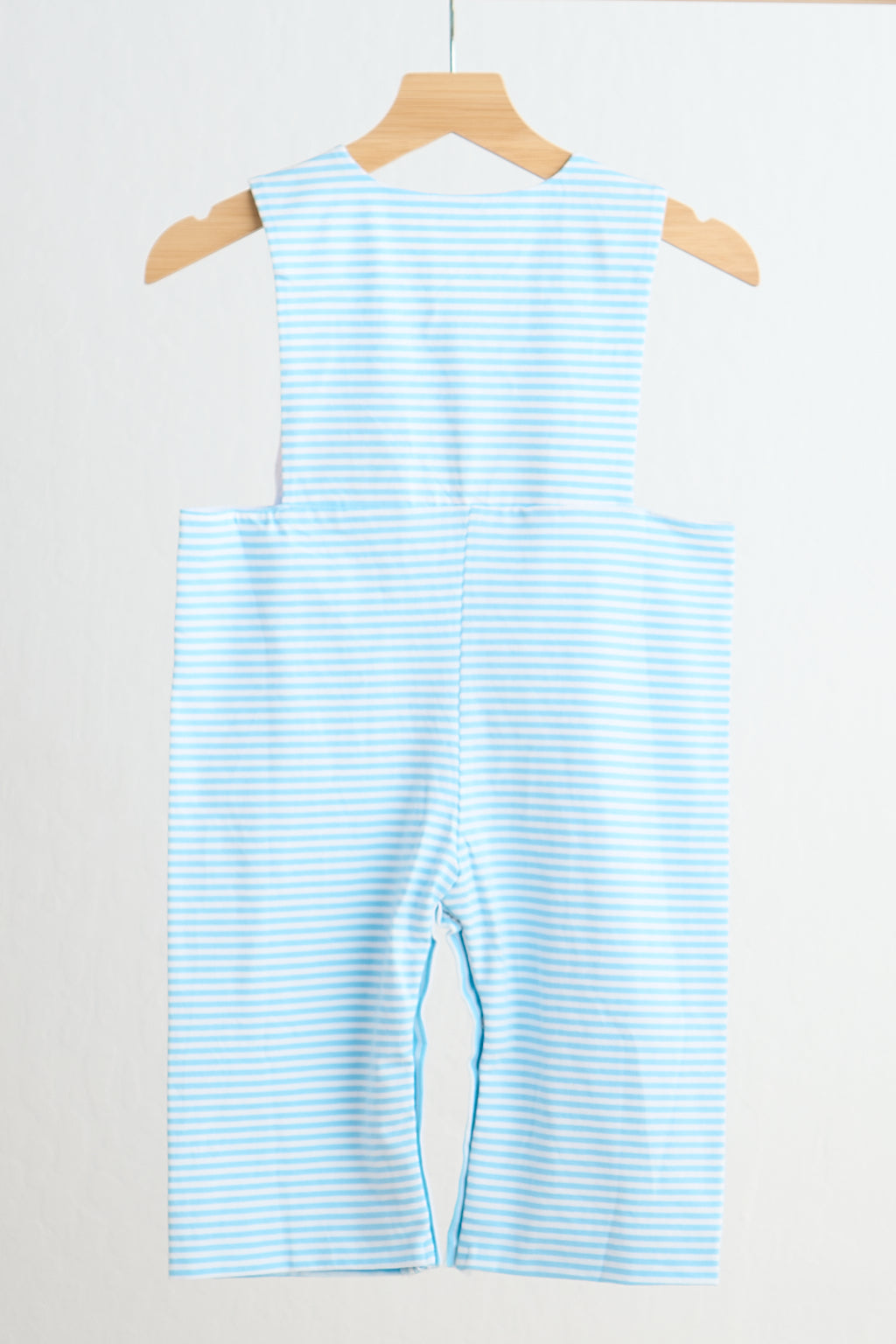 Boys Blue Stripe Embroidered Puppy Romper