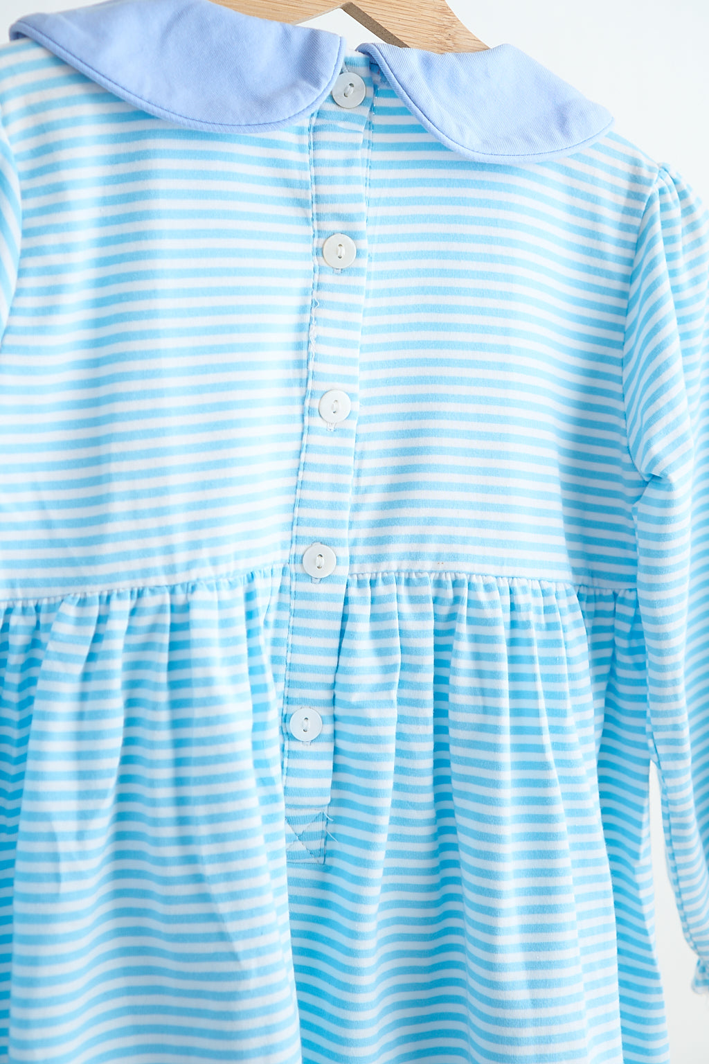 Girls Blue Puppy Hand-Smocked Dress