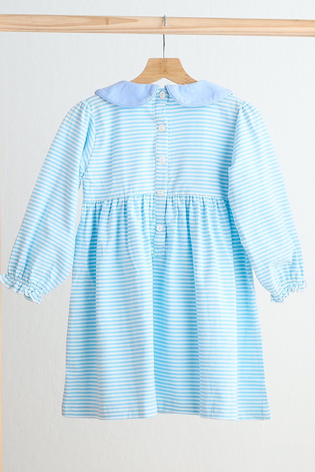 Girls Blue Puppy Hand-Smocked Dress