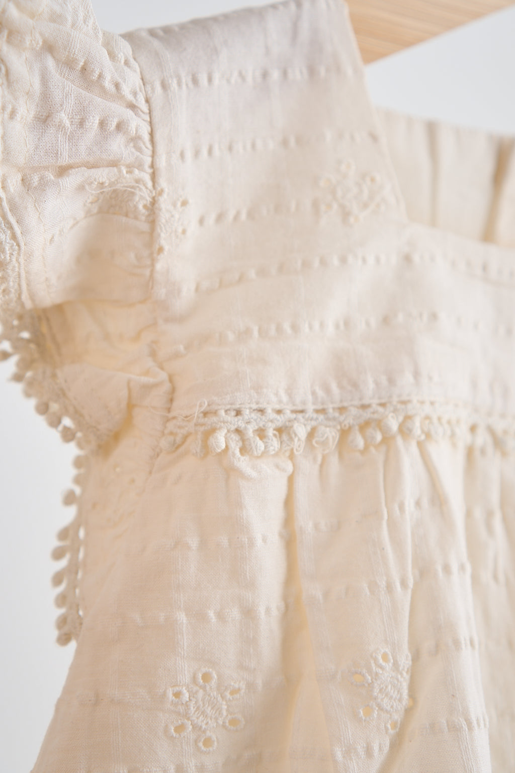 Girls White Lace Flutter Sleeve Dress