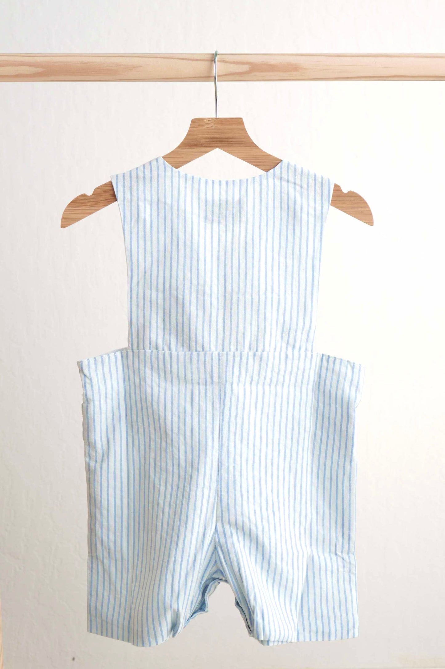 Boys Blue Easter Bunny Hand-Smocked Romper
