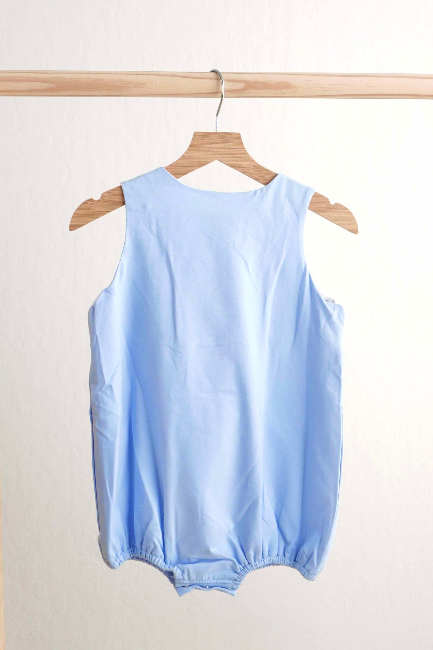 Boys Blue Cross Hand-Smocked Bubble
