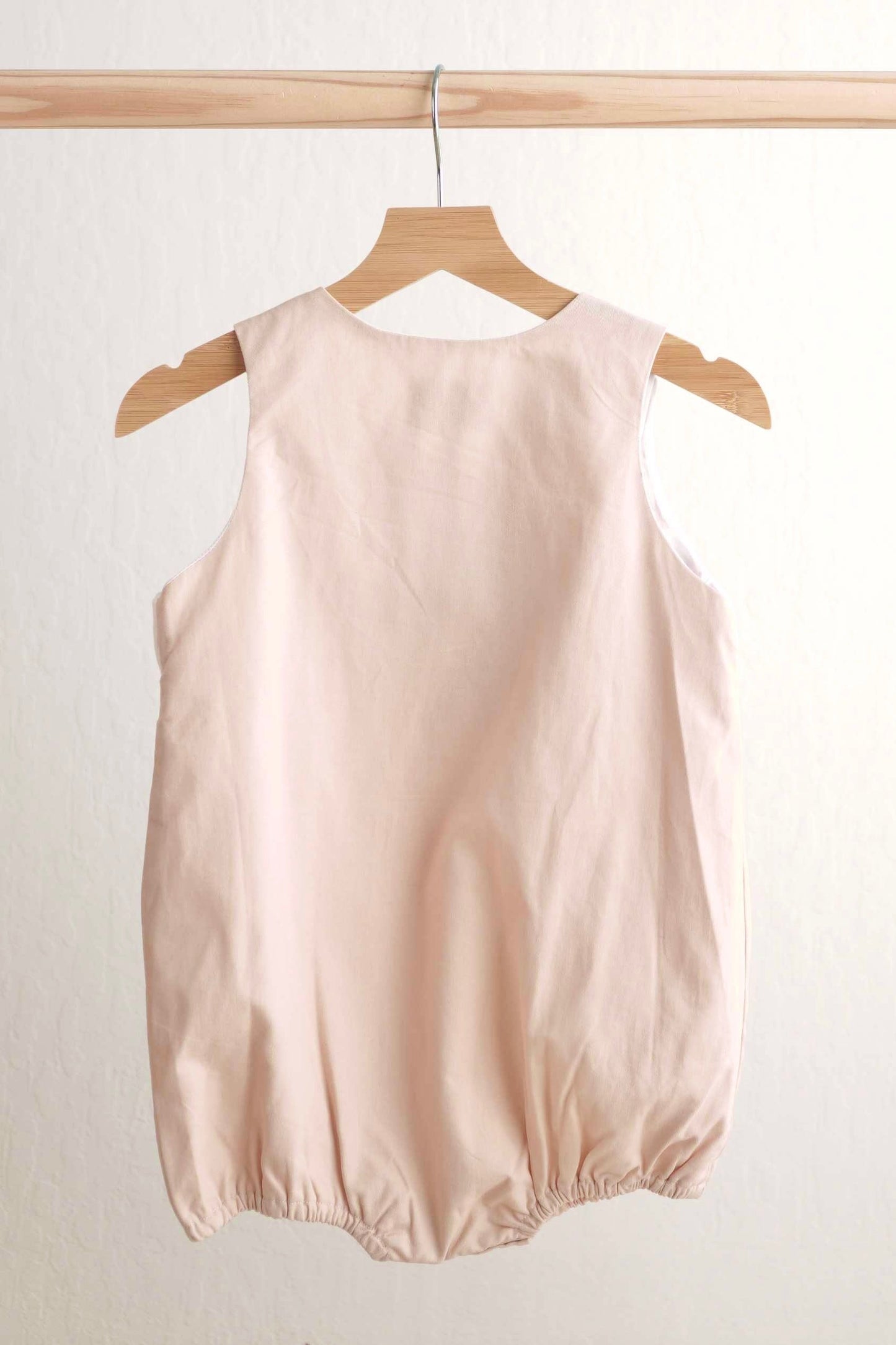 Boys Beige "He is Risen" Hand-Smocked Bubble