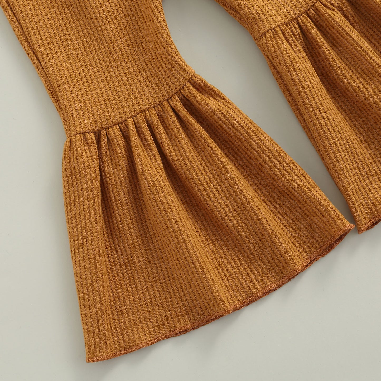 Girls Textured Flared High Waist Pants