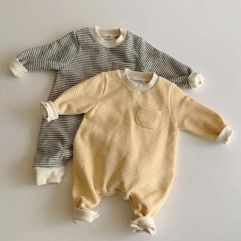 Fall Soft Striped Jumpsuit, Unisex