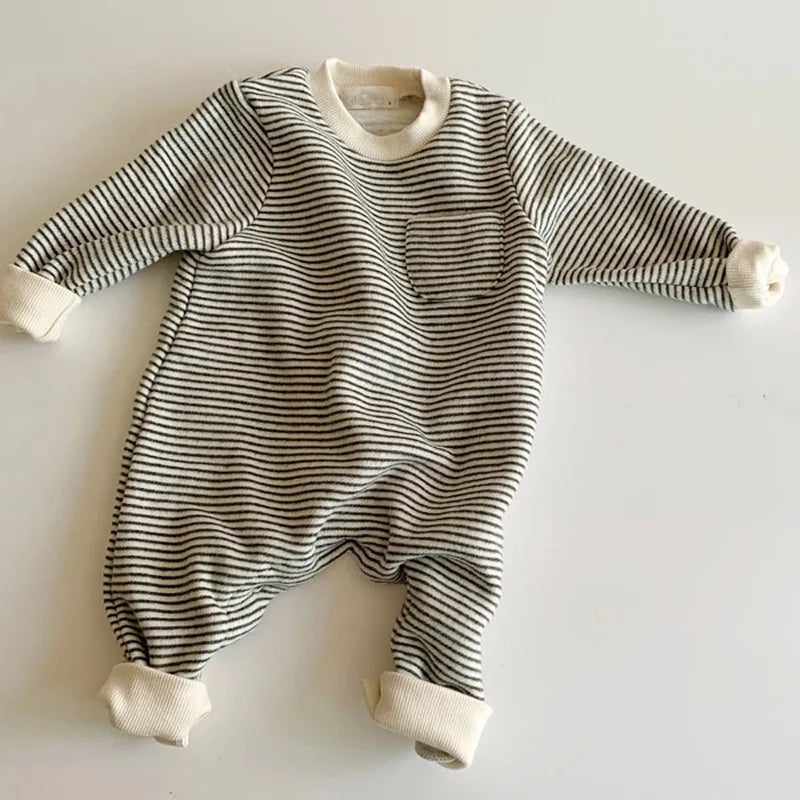 Fall Soft Striped Jumpsuit, Unisex