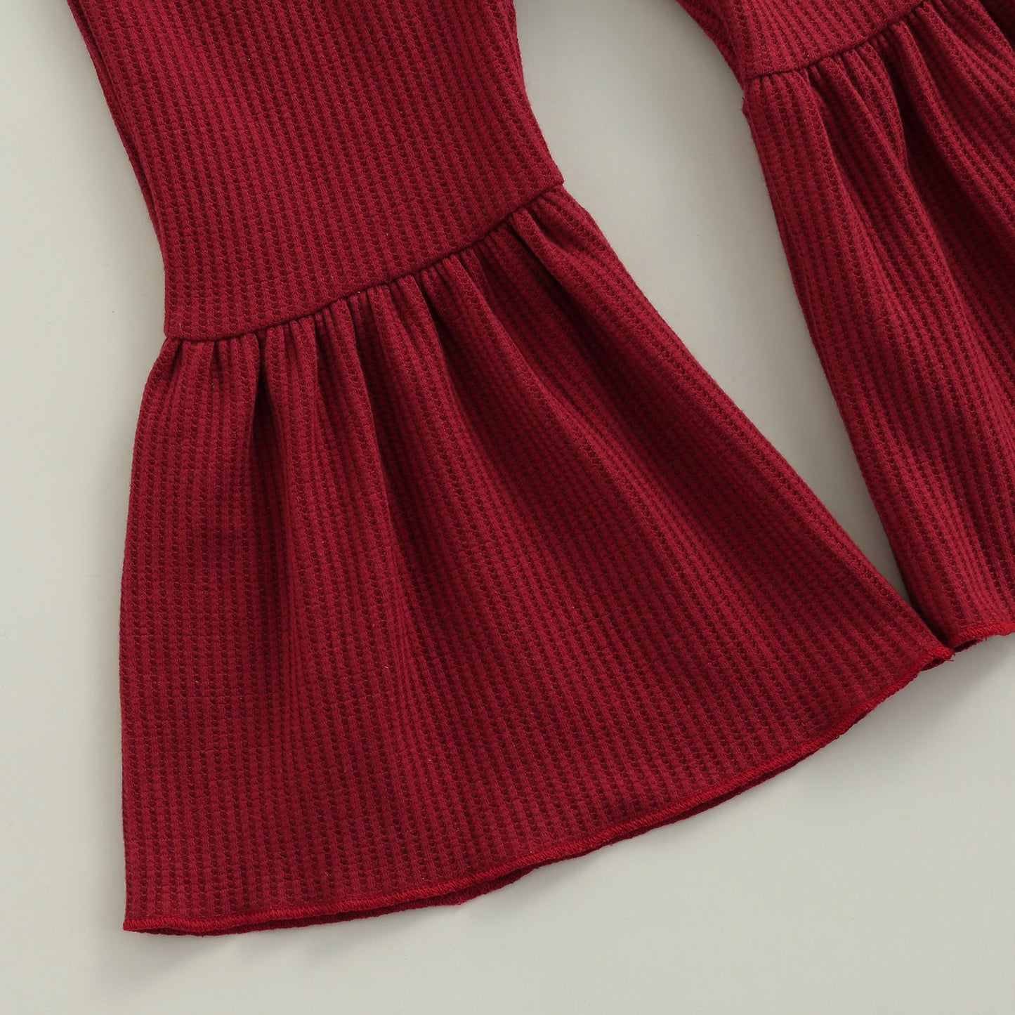 Girls Textured Flared High Waist Pants