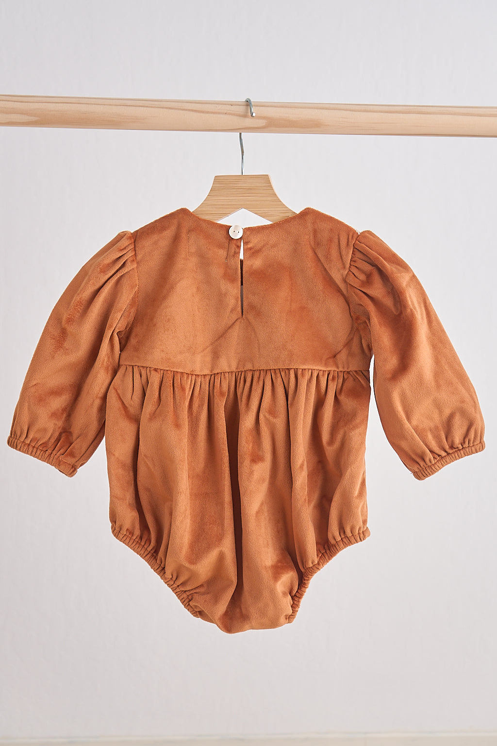 Girls Carmel Velvet Lace Bubble